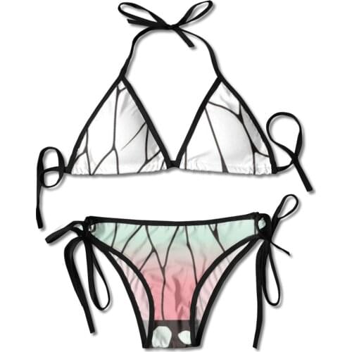 Demon Slayer Sexy Bikinis 2020 Push Up 2 Piece Set Womens Swimsuit Padded Bra Swimwear Bather Ribbed Bathing Suit