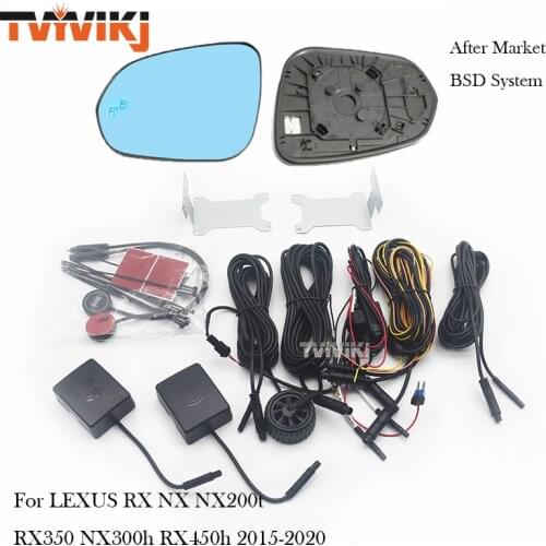 Outer Side Rearview Mirror Blue Glass Lens With After Market Blind Spot system For LEXUS NX RX 2015-2020 NX200t RX350 NX300h