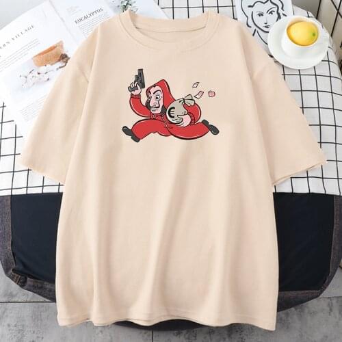 Mr. Resistance Holding The Money And Run Printing Womens Tops Shirts Summer Loose Clothes Large t Shirt Classic Womens Tshirts