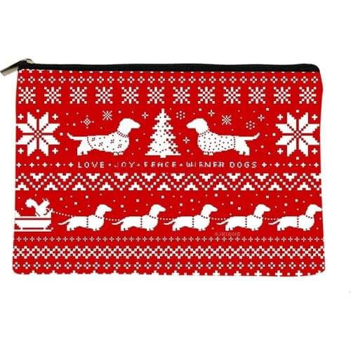 Women Dachshunds dog red Printed Make up bag Fashion Women Cosmetics Organizer Bag for Travel Colorful Storage Bag for Lady Bag
