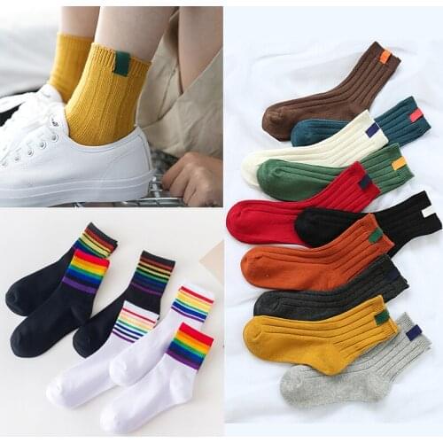 1/2/3pairs Women Socks Fashion Warm Autumn Winter Style Christmas Winter Striped Socks for Woman Female Funny Socks High Quality