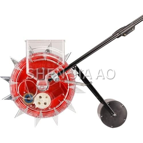 1PC Manual Seeder Machine Hand Push Soy Peanut Corn Seeder Machine Hand Push Roller Point Carousel Precision Seeder Tool