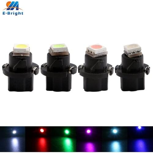 10pcs DC 12V T5 5050 1 SMD Base Led Bulb Interior Instrument White Ice Blue Red Blue Yellow Amber Pink Green Dashboard Car Light