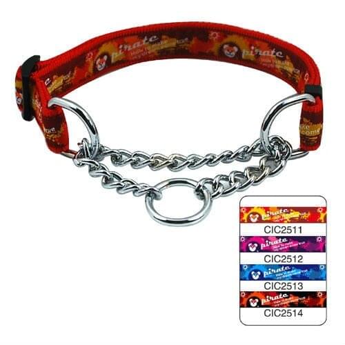 100Pcs/Lot Pet Dog Lively Pirate Embroidered Choke Collar 2.5cm 4 Colors #CIC2511