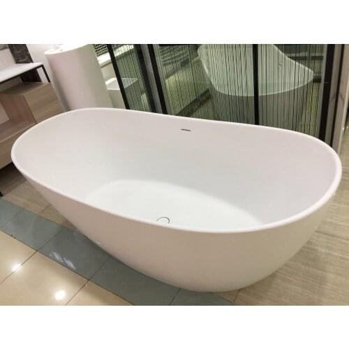 1800x850x630mm Solid Surface Acrylic Quartz CUPC Approval Bathtub Oval Freestanding Corian Quartz Tub RS6569Q