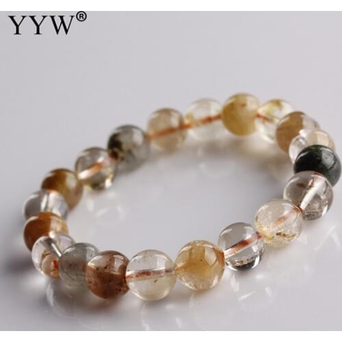 2017 Rutilated Quartz Love Bracelets & Bangles Trendy Natural Stone Bracelet For Women Famous Brand Men Jewelry New Pulseras