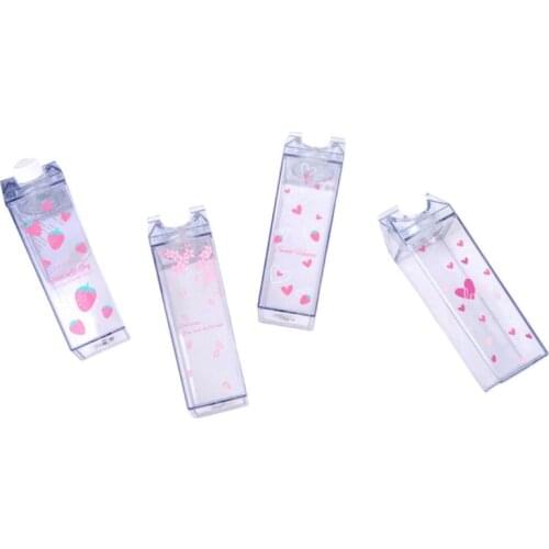 2020 New Portable Water Bottle Milk Storage Sakura-Print Strawberry-Print Sports Drinking Clear Cup For Home School Office
