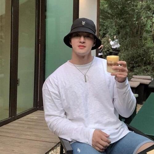 2021 Casual Loose Long sleeves t shirt Men Gym Fitness Bodybuilding Cotton T-shirt Male Jogger Workout Tees Tops Fashion Clothes