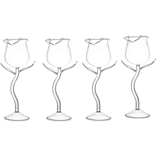 4Pcs Glass Rose Wine Glass High Borosilicate Glass Goblet Rose Wine Glass Is Suitable For Party Kitchen Bar Celebration