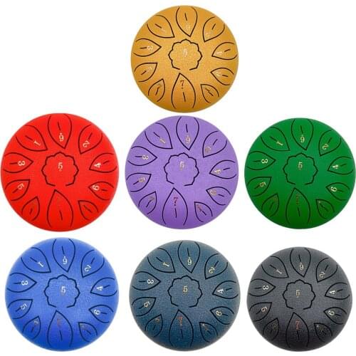 6-inch 11-tone Carbon Steel Tongue Drum Beginner Children Musical Ethereal Drum Carrying Bag Percussion Instrument Meditation