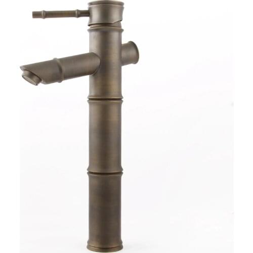 Free shipping Antique Bronze clour solid brass Bamboo Bathroom Sink Faucet mixer tap deck mounted single hole