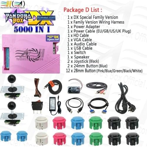 Pandora Box DX 3000 Family Version Motherboard with Control Accessories DIY arcade kits parts joystick usb button power supply