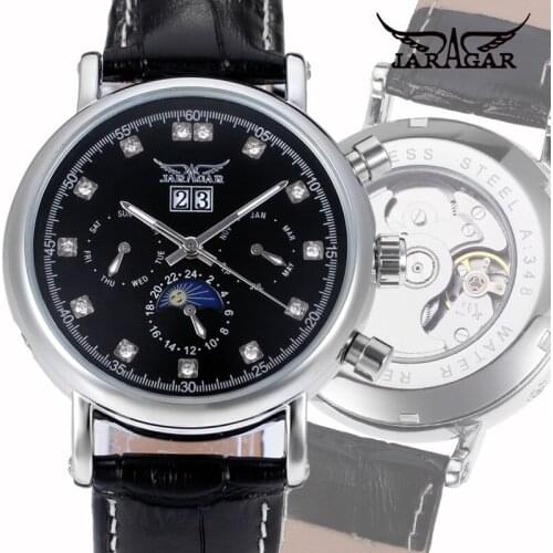 Jaragar Mens Fashion Casual Calendar Business Automatic Mechanical Watch Multifunction Waterproof Sports Male Wristwatches