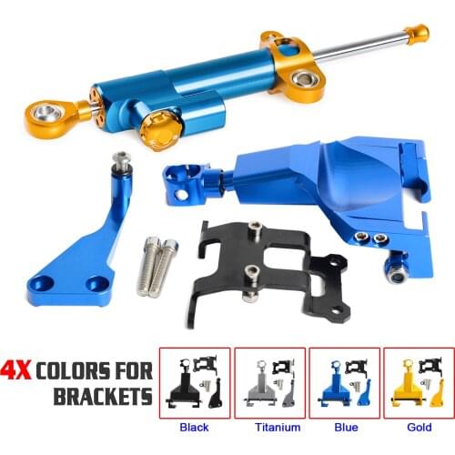 CNC Blue Color Steering Damper Mounting Bracket Stablizer Damper Mounting Bracket Kit For Yamaha MT07 Moto Cage 2014 2015 2016