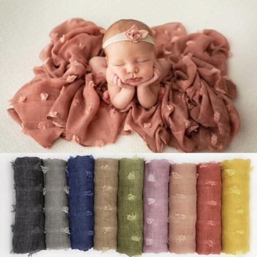 Newborn Baby Wrap Soft Photo Props Tie-dyed Newborn Photography Cotton Blanket for Infant Accessories