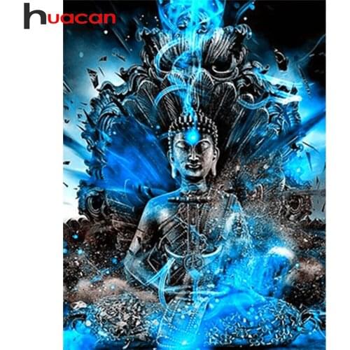 Huacan Full Diamond Embroidery Mosaic Buddha 5D Diamond Painting Religion Rhinestone Pictures Handmade Gift Home Decor