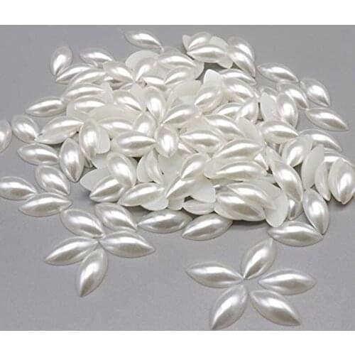 High quality new fashion 1000 / bag white / ivory half horse eye ABS imitation pearl DIY nail art decoration accessories tools