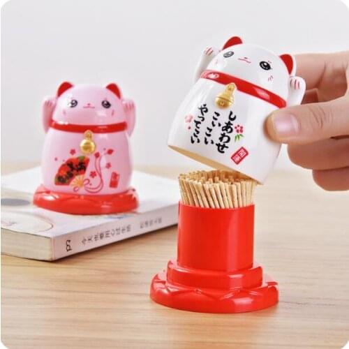 Creative Toothpick Box Cute Cartoon Toothpick Holder 2 PCS/Lot Toothpick Organizer With Cover