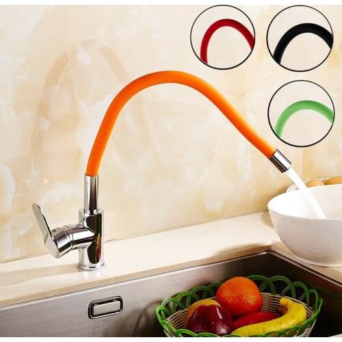 Kitchen 360 Swivel Solid Brass Single Handle Mixer Sink Tap Down basin Faucet Polished Chrome and Color Tubes basin Faucet
