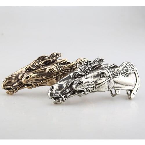 Brass Belt Buckle double horse Pentium China Style Mens belt buckle brass plate buckle belt Brass Belt Accessories