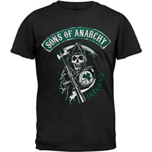 Black Anarchy Sons Of Ireland Official T-Shirt Adult Summer Streewear SizeS-3Xl