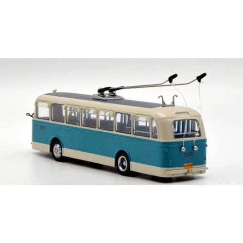 Diecast 1/64 Scale Bus Alloy Model Metal Skoda 8TR Trolleybus Collection Vehicle Souvenir Gift Decoration Ornaments Toy Car
