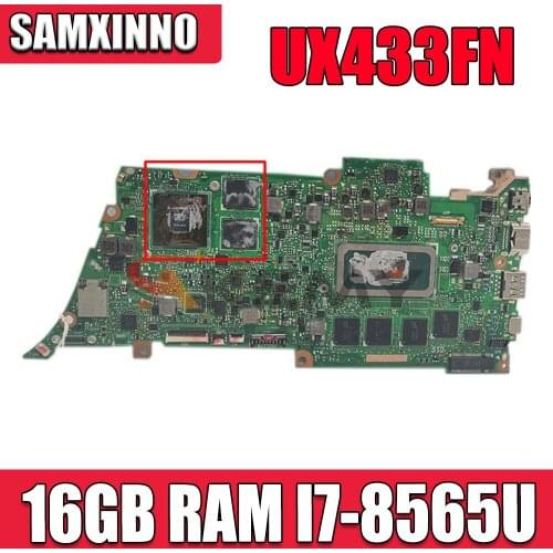 UX433FN motherboard For ASUS UX433FN UX433F UX433 laptop Mainboard UX433FN mainboard tested W/ 16G/I7-8565U (V2G-GPU