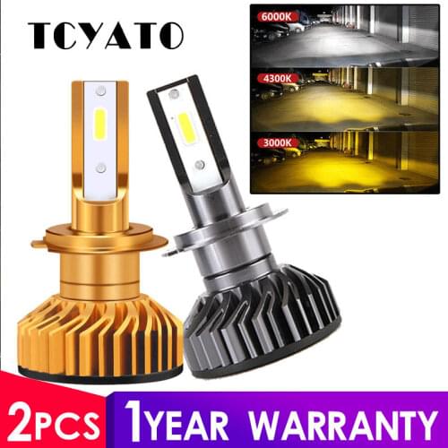 TCYATO Mini Canbus lampada H4 H7 LED de la linterna del coche 12V 7200LM 4300 K 6000 K 3000 K lámpara H3 h1 9005 HB3 9006