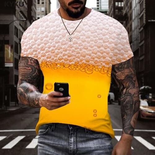 KYKU Brand Beer T-shirt Men Novel Funny T shirts Harajuku Shirt Print Hip Hop Tshirts Casual Short Sleeve Punk Rock Cool Male