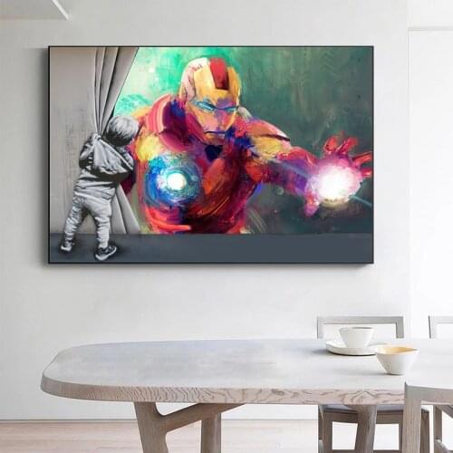Marvel Art Canvas Painting The Superhero Behind The Curtain Prints and Posters Wall Art Pictures for Living Room Decor Cuadros