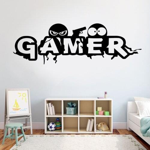 Wall Decal Gamer Eat Sleep Game Controller Video Game Vinyl Wall Sticker Wallpaper Boys Bedroom Home Decor Interior Creative S4