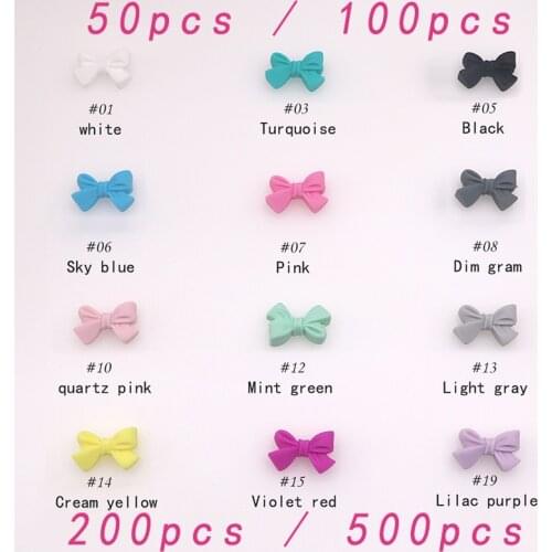 Wholesale 27mm Silicone Butterfly Bow Knot Beads 50/100/200/500pcs Food Grade Silicone Teething Beads DIY Chewable Necklace