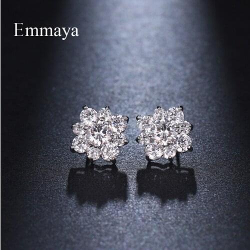 Emmaya Pure And Fresh Ingenious Earring For Women&Girls Shiny Flower Ornament In Fashion Party Elegant Zirconia Distinctive Gift