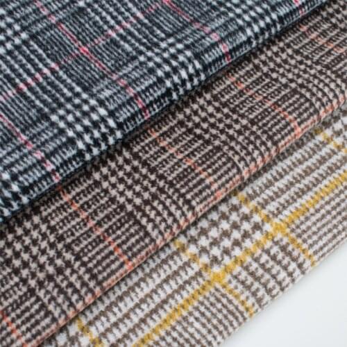 Autumn Winter British Thickened Houndstooth Woolen Cloth Handmade Clothes Suit Trousers Coat Vest Clothing Craft Material Fabric