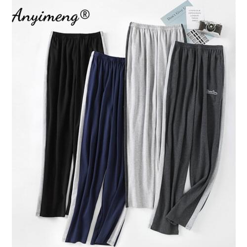 5xl Sleepwear Bottoms for Man New Spring Autumn Homewear Long Pants Sporty Stylish 4 Colors Cotton Bottoms Big Size Lounge Wear