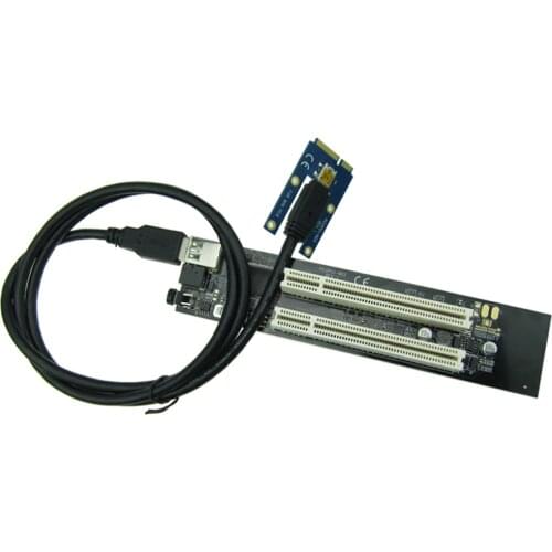 Half-size / Full-size Mini PCIe To 2 PCI 32bit slots adapter mini pci-e riser card for PCI Sound Card Network card graphics card
