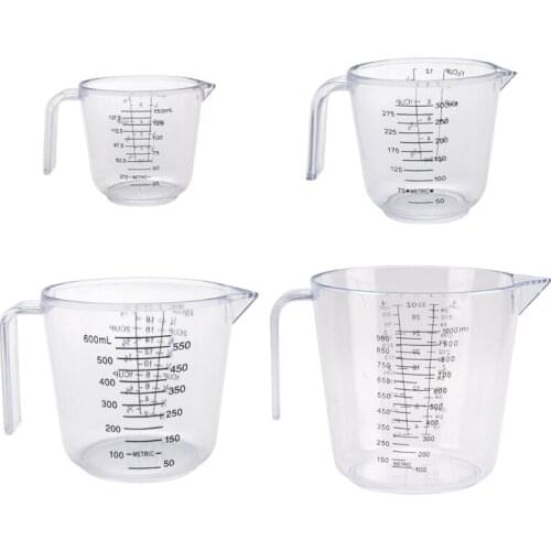 Clear Plastic Measuring Cup with Scale Measurement Stackable Flour Sugar Water Measure Jug Kitchen Baking Tool