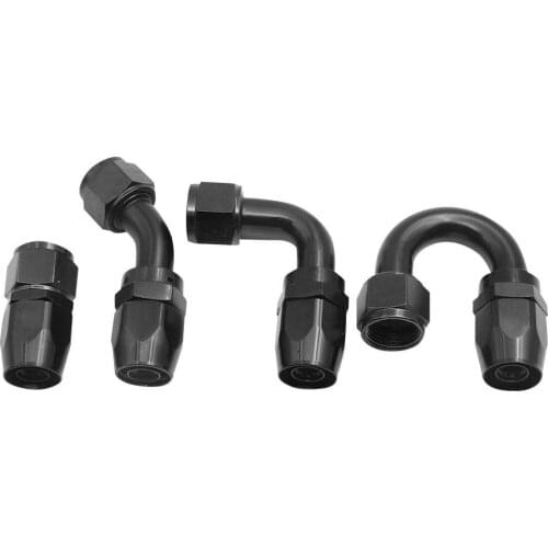 AN4/AN6/AN8/AN10 Straight 0°/45°/90°/180° Degree Aluminum Swivel Hose End Fitting Adapter Oil Fuel Line NPT PLUG Wholesale