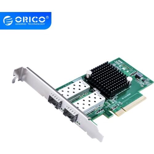 ORICO PCIE 2 Port 10 Gigabit Network Adapter INTEL82599ES Chip Compatible with X16 slot Switch and Mianframe dedicated