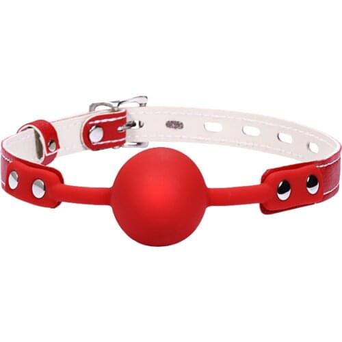 Open Mouth Gag Silicone Ball Gag Top Quality Sex Slave Mouth Plug Bondage Lockable Mouth Solid Silicone Ball Gag Sex Toys