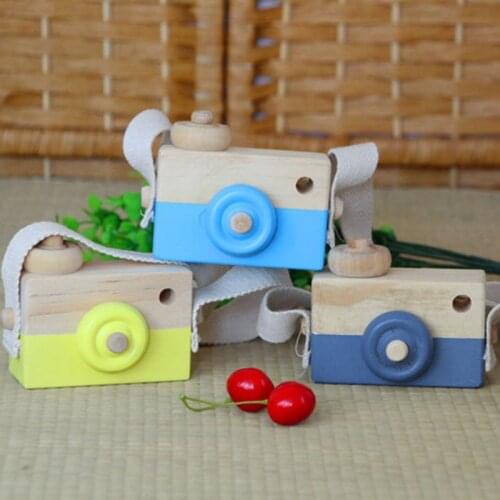 Cute Wooden Toy Camera Camera Photography Prop Decoration Baby Kids Hanging Children Educational Toy Birthday Christmas Gifts