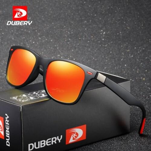 DUBERY Vintage Sunglasses Polarized Mens Sun Glasses For Men Square Shades Driving Black Oculos Male 8 Colors Model 4195