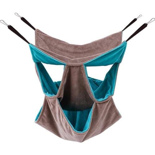 Warm Hamster Hammock Rat Hanging Beds House Small Animal Cage Squirrel Guinea Double Plush Pet Hammock Mini Hanging Warm Nest