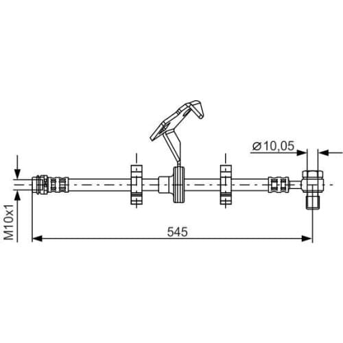 BRAKE HOSE ON RIGHT ML-CLASS W163 9805 1634200948