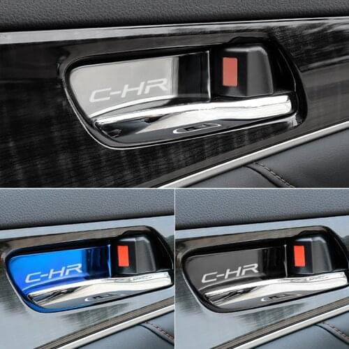 For Toyota C-HR Car interior Door Handle Bowl Cover Stainless Steel Car Inner Door Bowl Protector Covers Stickers Accessories
