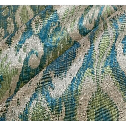 CF987 Green Geometry Jacquard Brocade Fabric/Noble Womens Coat/Dress/Clothings Fabric/Home Textiles/DIY Sewing Materials