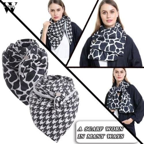 Winter Scarf 2020 Women Leopard snake Print Button Soft Wrap Warm Scarves Triangle Shawl Pashmina bandana Cashmere Scarf бандана