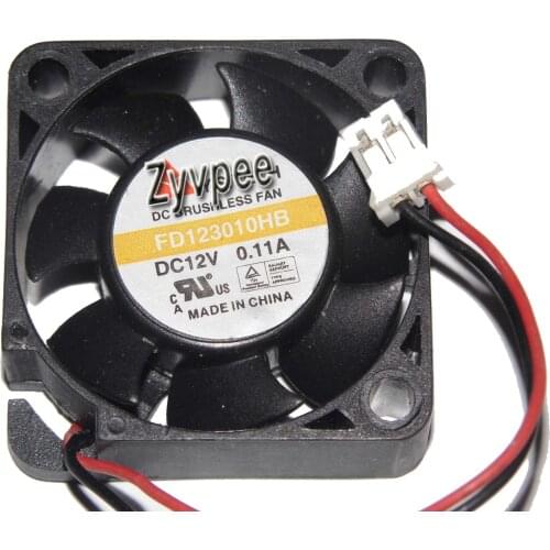 Zyvpee FD123010HB 12V 0.11A 2 Wires 2 Pins mini fan 3cm case cooler for Router Switch