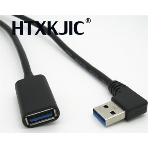 1pcs USB 3.0 Extension Cable Right Left up Angle 90 Degree Male to Female Super Speed 5Gbps USB Data Sync Charging Cables Cabo