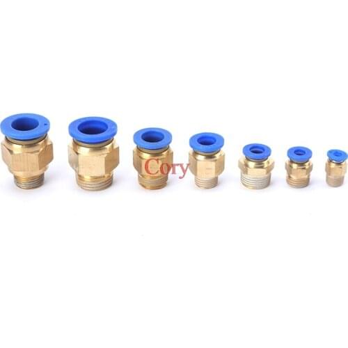 1pc PC4/6/8/10/12/14-04 PC Types Quick Insert Pins Threaded Pneumatic Fittings High pressure pipe butt thread straight CZYC